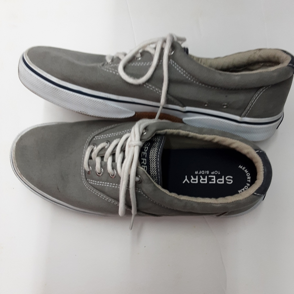 Sperry Men's Top Slider Gray Canvas Deck Shoes Sneakers Size 9.5 - Picture 7 of 10